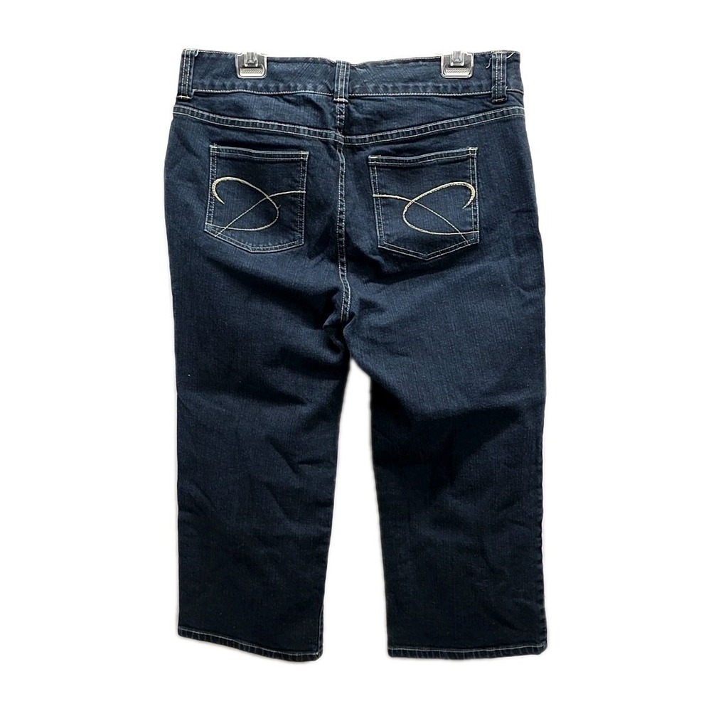 Chico's Platinum Cropped Wide Leg Jeans Dark Wash Casual sz 2 US M - Picture 2 of 3